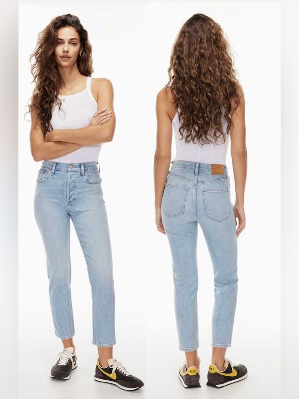 Aritzia Denim Forum The Yoko High Rise Slim Leg Blue Wash Ankle Jeans size 29